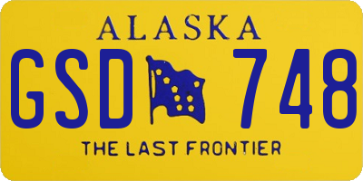 AK license plate GSD748