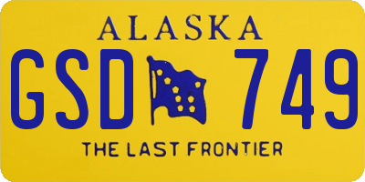 AK license plate GSD749