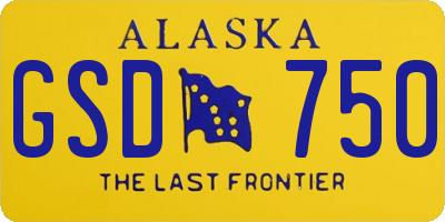 AK license plate GSD750