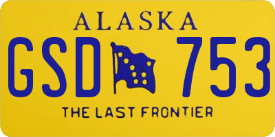 AK license plate GSD753