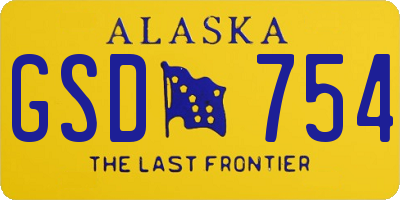 AK license plate GSD754