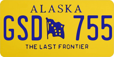 AK license plate GSD755