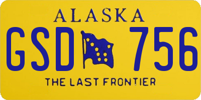 AK license plate GSD756