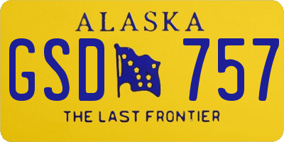 AK license plate GSD757