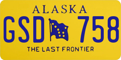 AK license plate GSD758