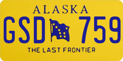 AK license plate GSD759