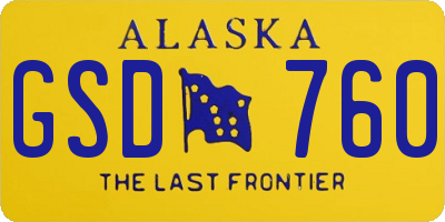 AK license plate GSD760