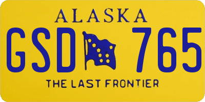 AK license plate GSD765