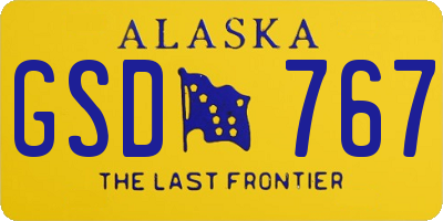 AK license plate GSD767