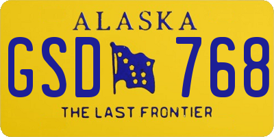 AK license plate GSD768