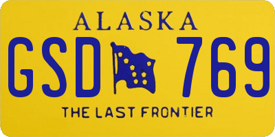 AK license plate GSD769