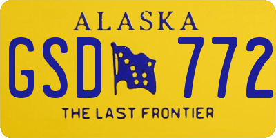 AK license plate GSD772