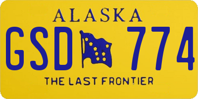 AK license plate GSD774