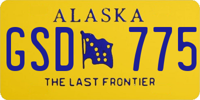 AK license plate GSD775