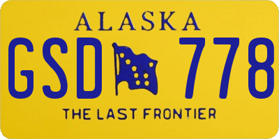 AK license plate GSD778