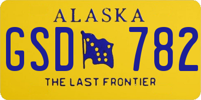 AK license plate GSD782