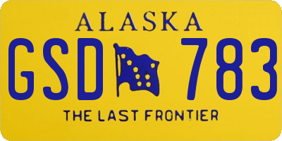 AK license plate GSD783