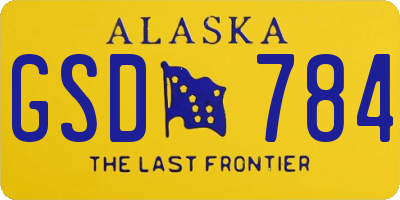 AK license plate GSD784