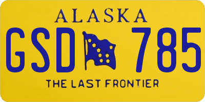 AK license plate GSD785