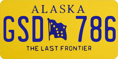 AK license plate GSD786