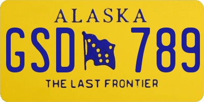 AK license plate GSD789