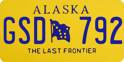 AK license plate GSD792