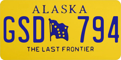 AK license plate GSD794