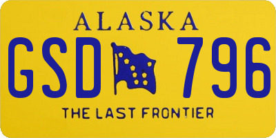 AK license plate GSD796