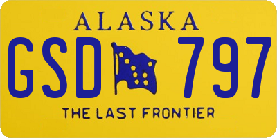 AK license plate GSD797