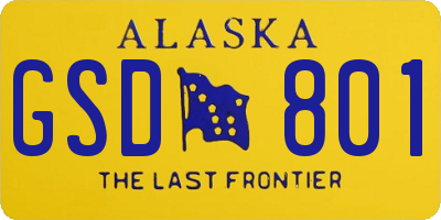 AK license plate GSD801