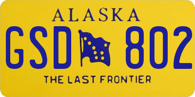 AK license plate GSD802