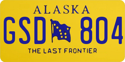 AK license plate GSD804