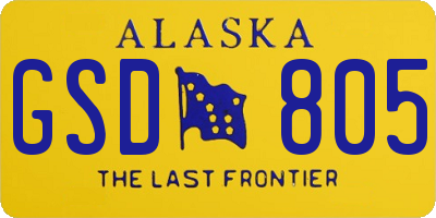 AK license plate GSD805