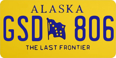 AK license plate GSD806