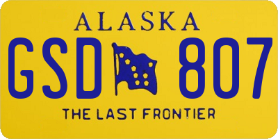 AK license plate GSD807