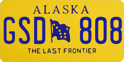 AK license plate GSD808