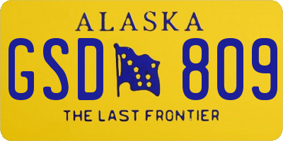 AK license plate GSD809