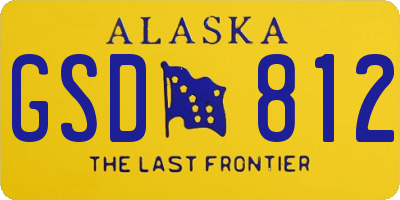 AK license plate GSD812