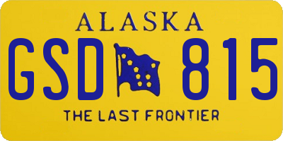 AK license plate GSD815