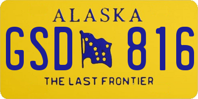 AK license plate GSD816