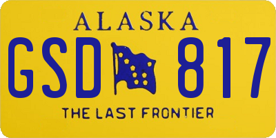 AK license plate GSD817