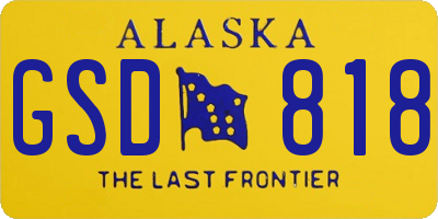 AK license plate GSD818