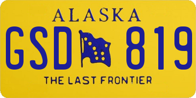 AK license plate GSD819