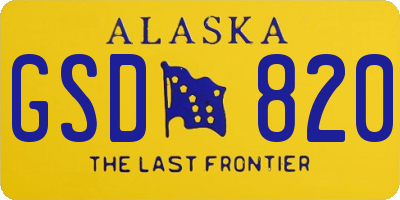 AK license plate GSD820