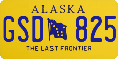 AK license plate GSD825