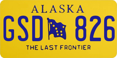 AK license plate GSD826