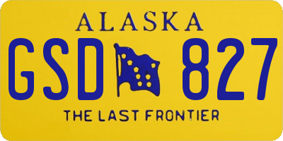 AK license plate GSD827