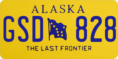 AK license plate GSD828