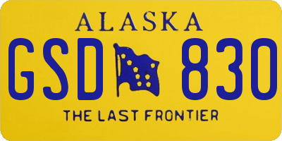 AK license plate GSD830