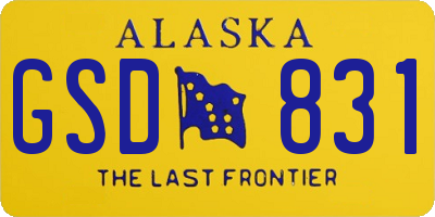 AK license plate GSD831